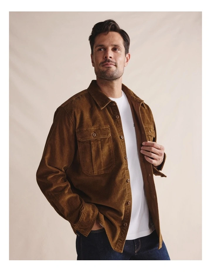 Smithton Corduroy Shirt 1SHM00265 in Rust image 1