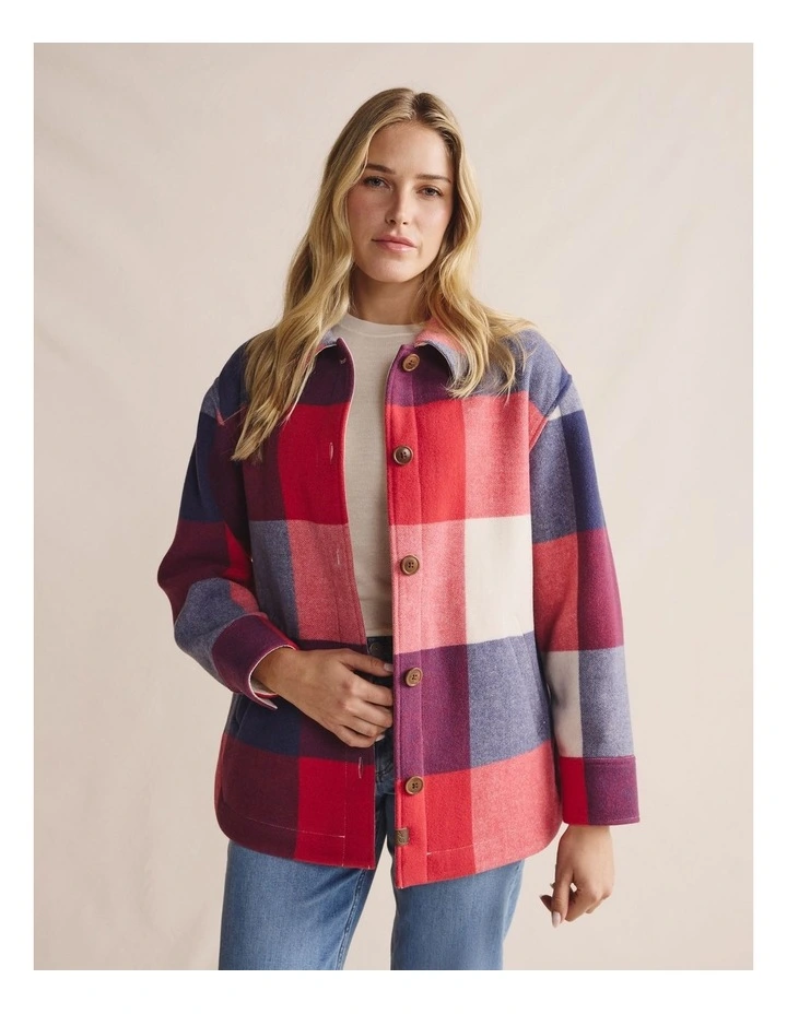 Burnie Check Shirt Jacket 1JKW00279 in Multi image 1