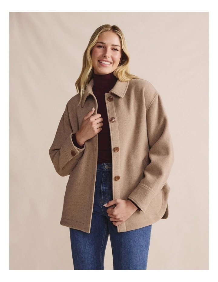 Burnie Shirt Jacket 1JKW00316 in Brown image 1