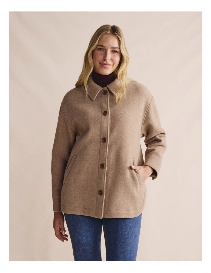 Burnie Shirt Jacket 1JKW00316 in Brown image 5