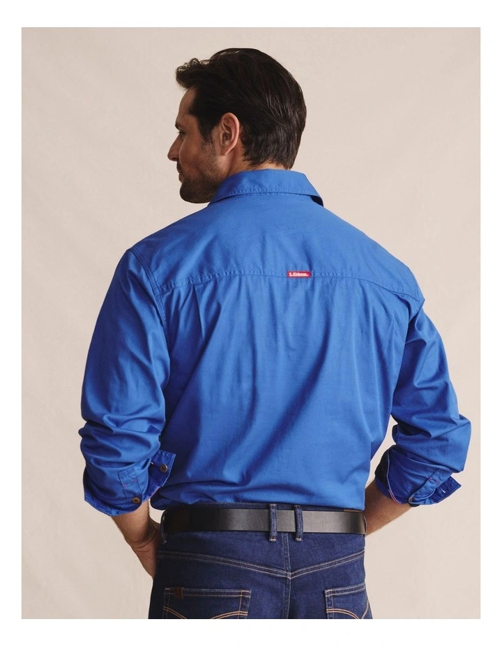 Brockman Half Placket Shirt in Blue 1SHM00131 image 2