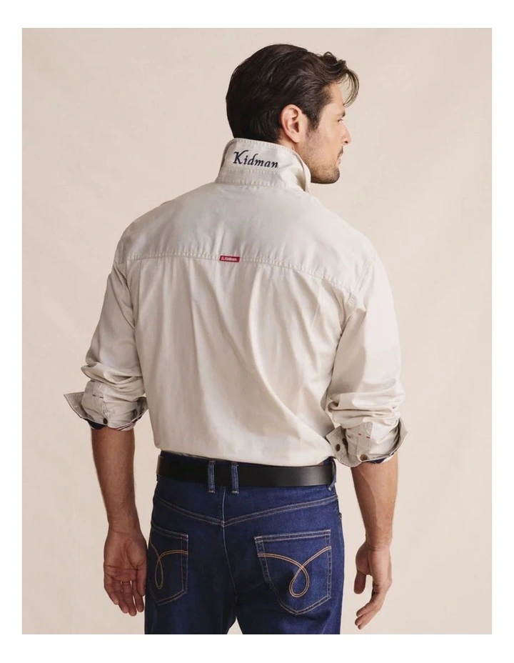 Brockman Half Placket Shirt in White 1SHM00131 image 2