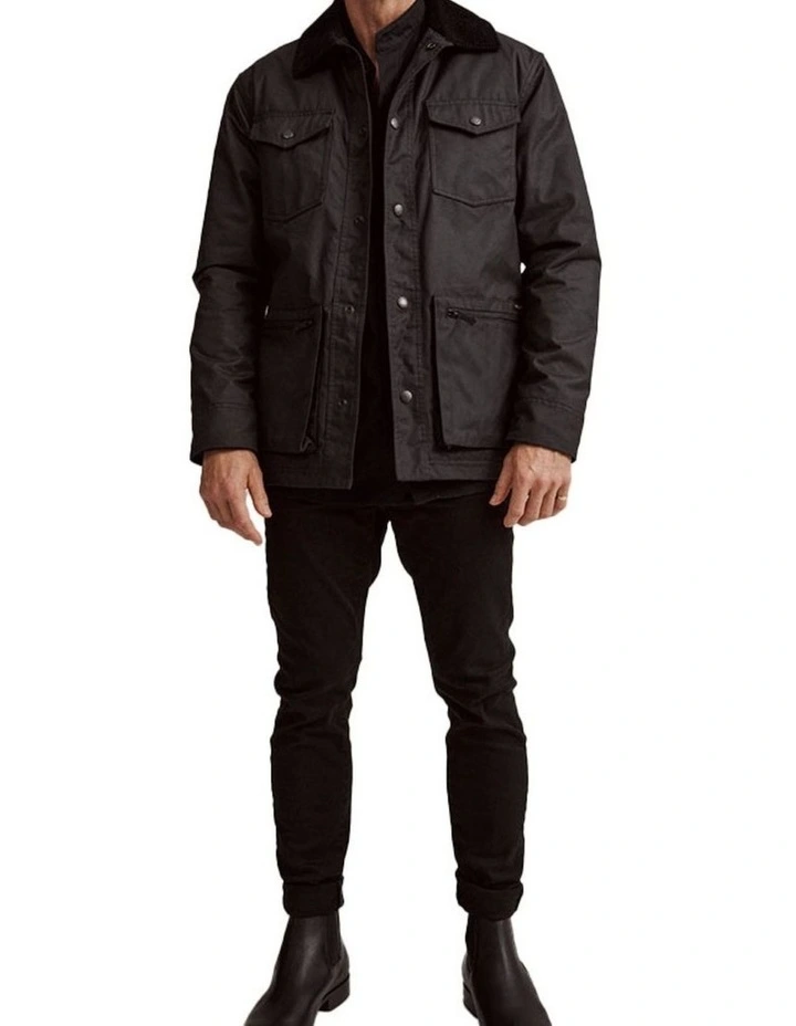 Driza Bone Rancher Oilskin Jacket in Black image 1