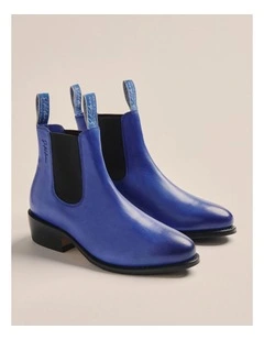 K0015 Helen Cuban Heel Boot in Cobalt