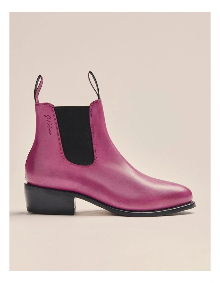 Helen Cuban Heel Boot K0015 PNK in Pink image 2