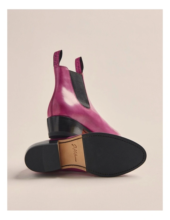 Helen Cuban Heel Boot K0015 PNK in Pink image 3