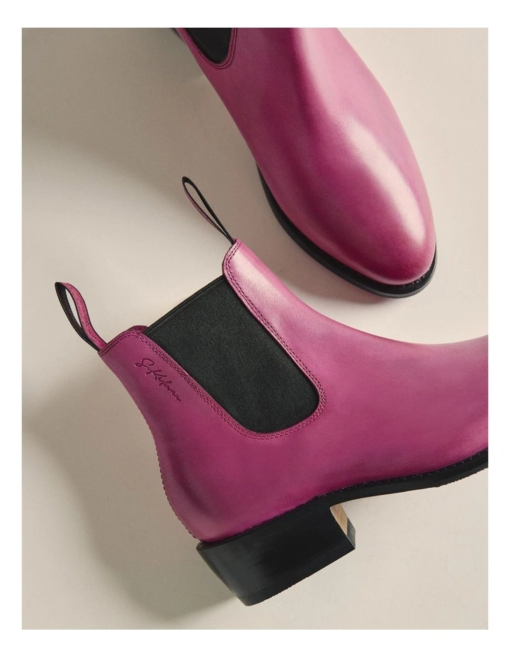 Helen Cuban Heel Boot K0015 PNK in Pink image 4