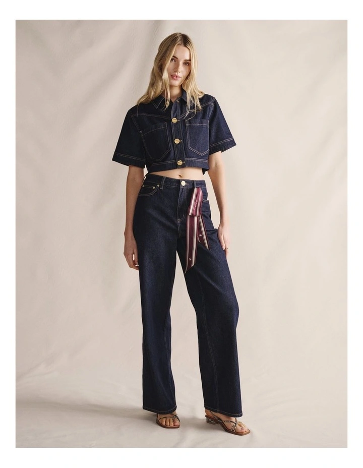 S.Kidman 1TOW00343 SHAYNA CROP DENIM JACKET image 4