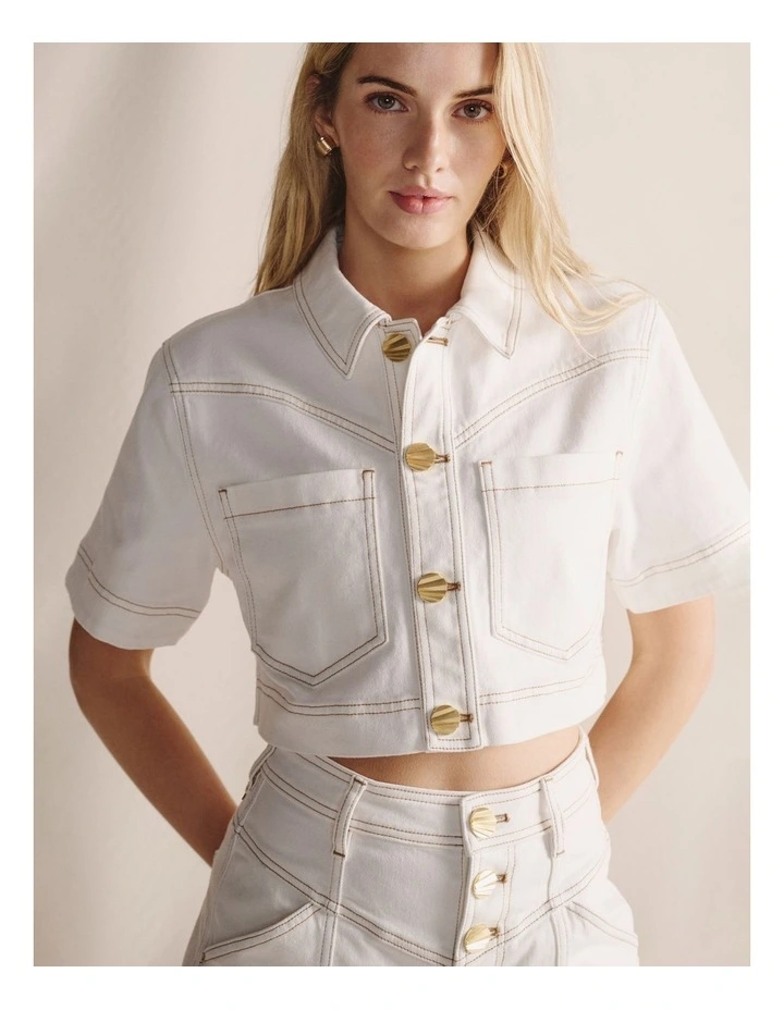 S.Kidman 1TOW00343 SHAYNA CROP DENIM JACKET image 1