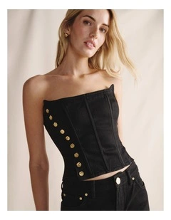 S.Kidman 1TOW00341 SHAYNA STRAPLESS DENIM TOP
