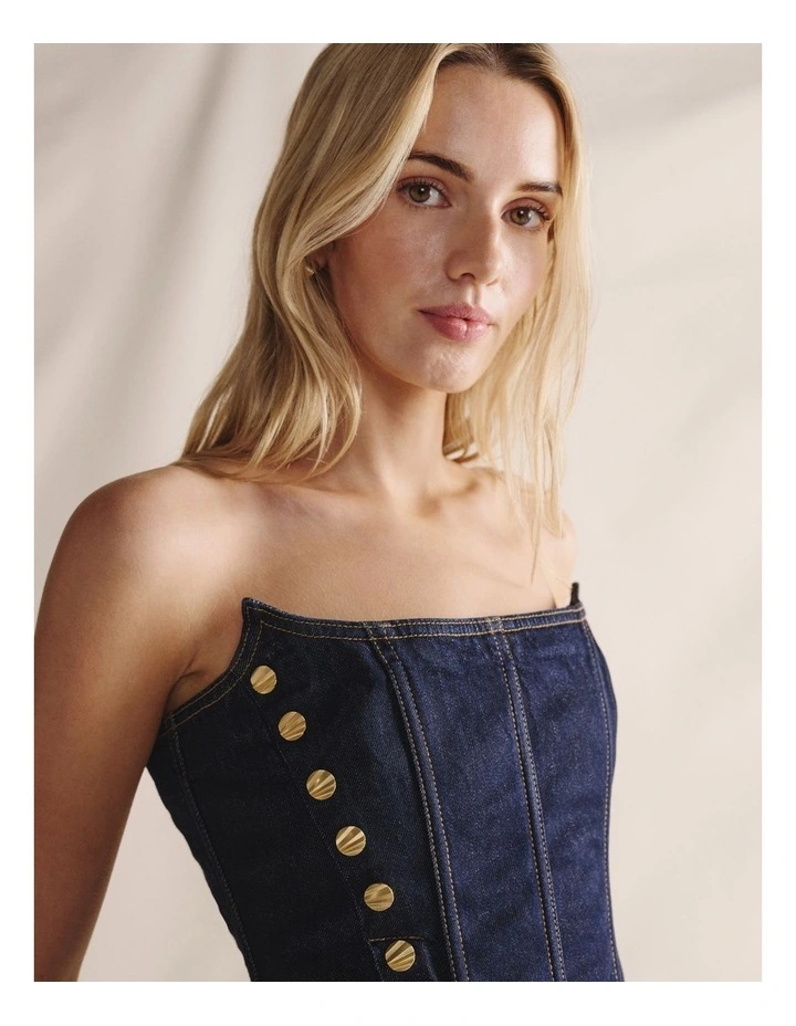 S.Kidman 1TOW00341 SHAYNA STRAPLESS DENIM TOP image 2