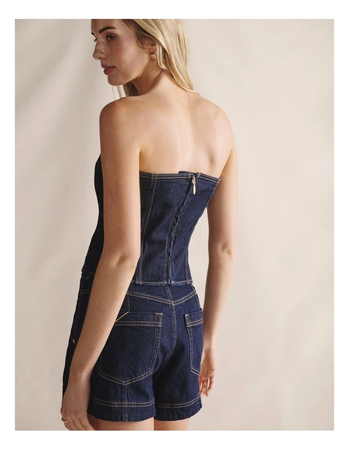 S.Kidman 1TOW00341 SHAYNA STRAPLESS DENIM TOP image 3