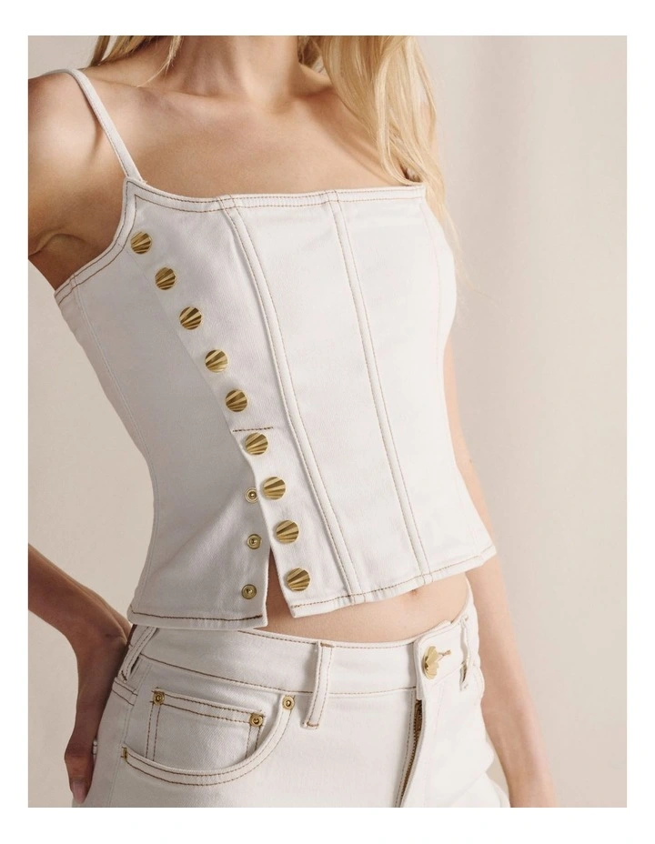 S.Kidman 1TOW00341 SHAYNA STRAPLESS DENIM TOP image 3