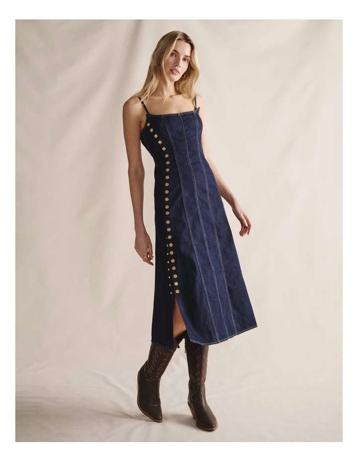 S.Kidman 1DRW00346 SHAYNA DENIM MIDI DRESS image 3