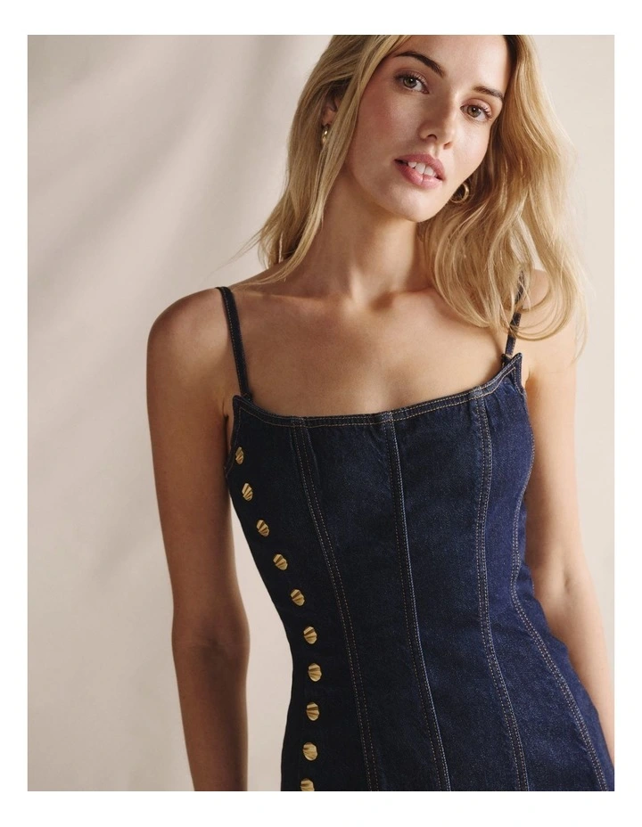 S.Kidman 1DRW00346 SHAYNA DENIM MIDI DRESS image 4