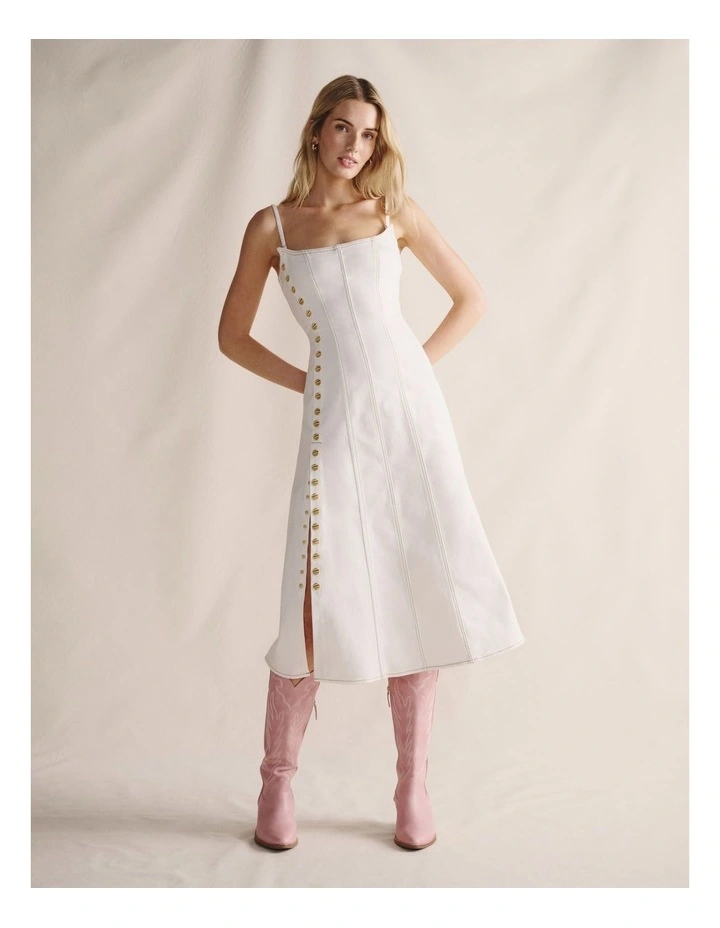 S.Kidman 1DRW00346 SHAYNA DENIM MIDI DRESS image 4