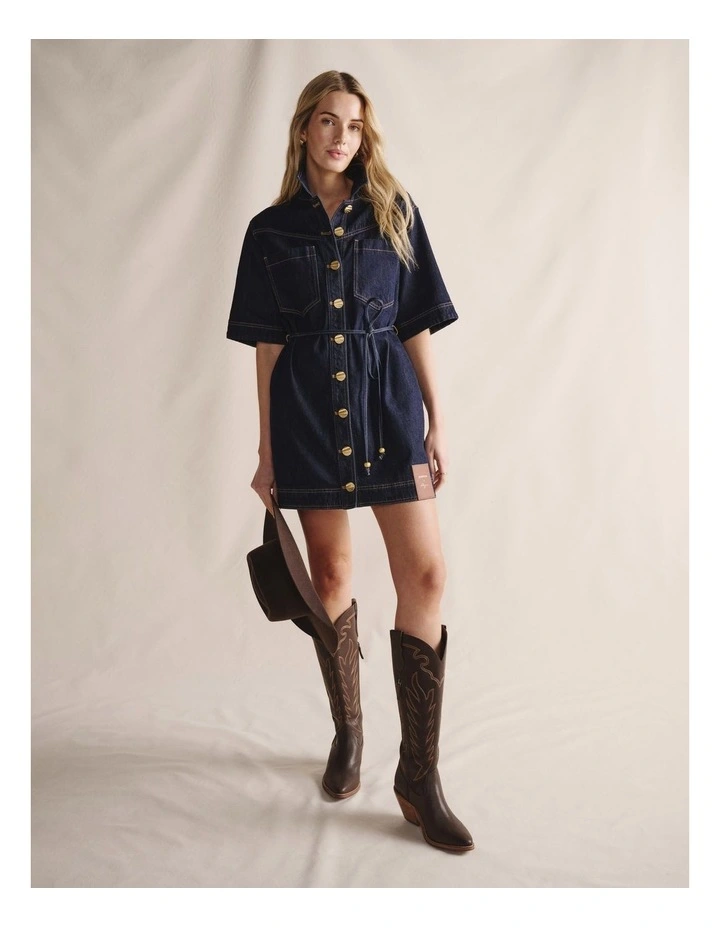 S.Kidman 1DRW00345 SHAYNA DENIM SHIRT DRESS image 5