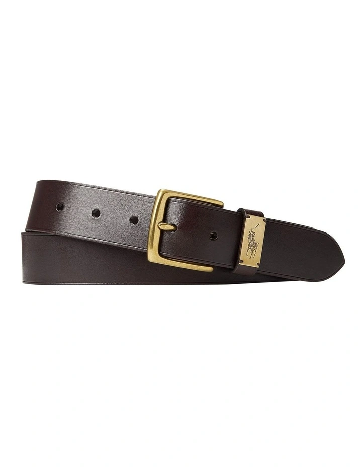 Pony-Plaque Leather Belt image 1
