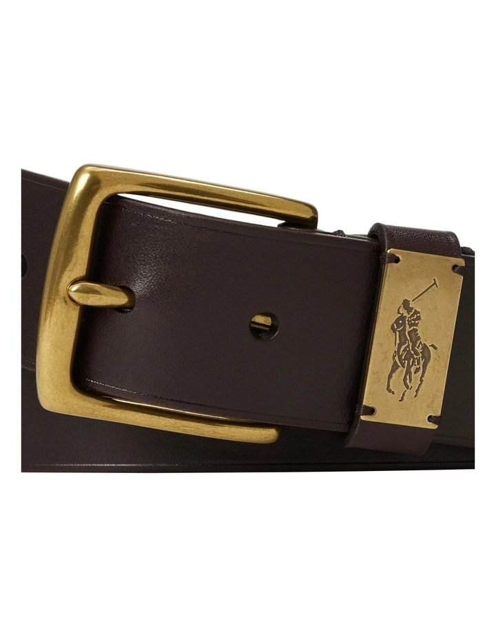 Pony-Plaque Leather Belt image 2