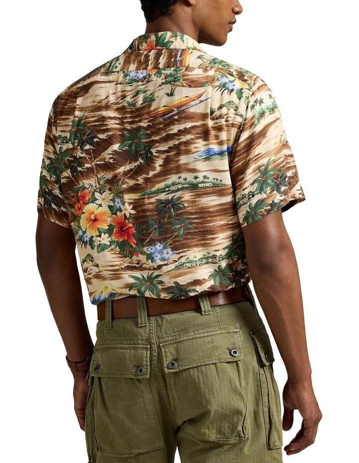 Classic Fit Tropical-Print Camp Shirt in Multi image 2