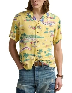 Classic Fit Polo Bear Camp Shirt in Multi