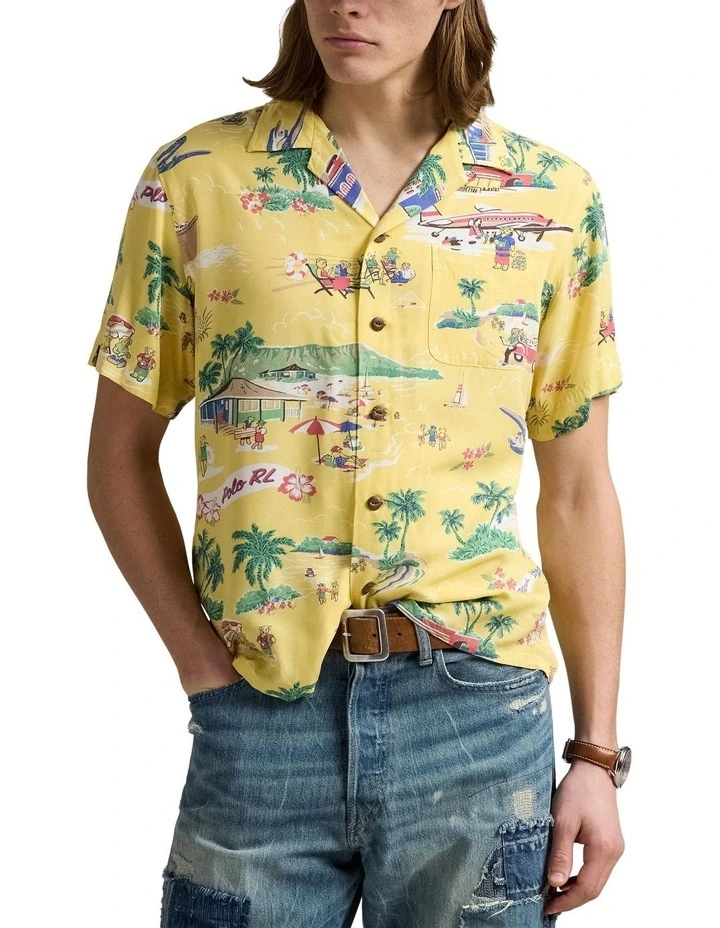 Classic Fit Polo Bear Camp Shirt in Multi image 1