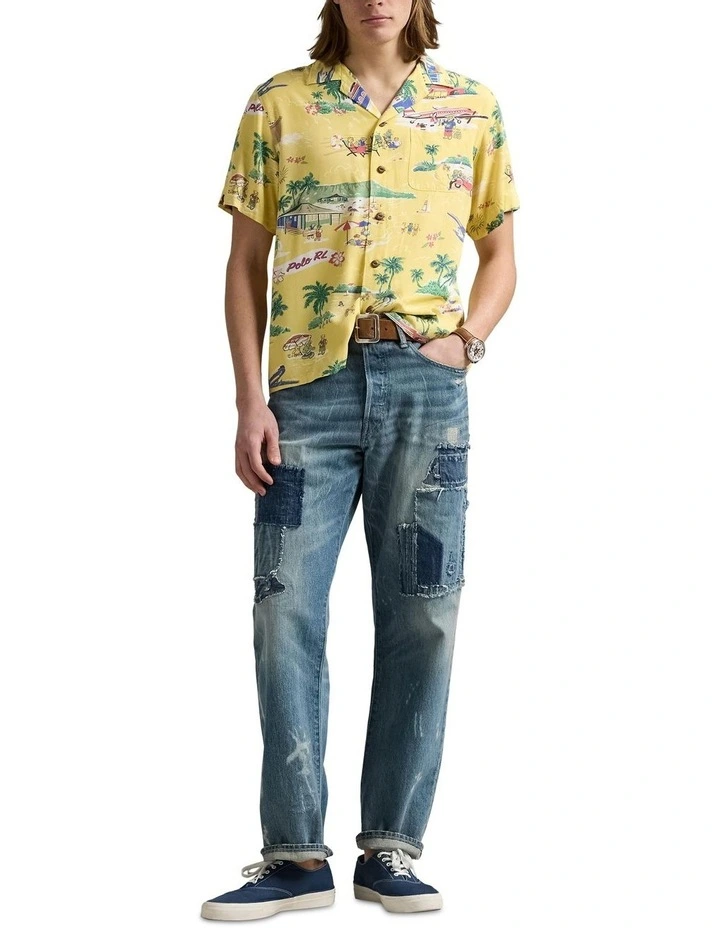 Classic Fit Polo Bear Camp Shirt in Multi image 3