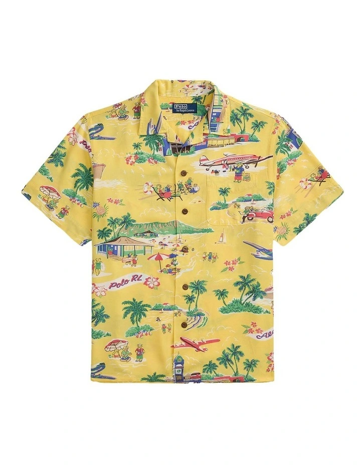 Classic Fit Polo Bear Camp Shirt in Multi image 4