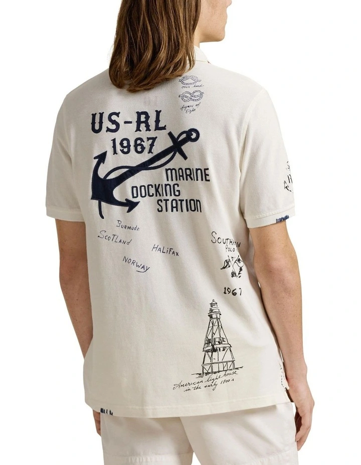 Classic Fit Polo Shirt in White image 2