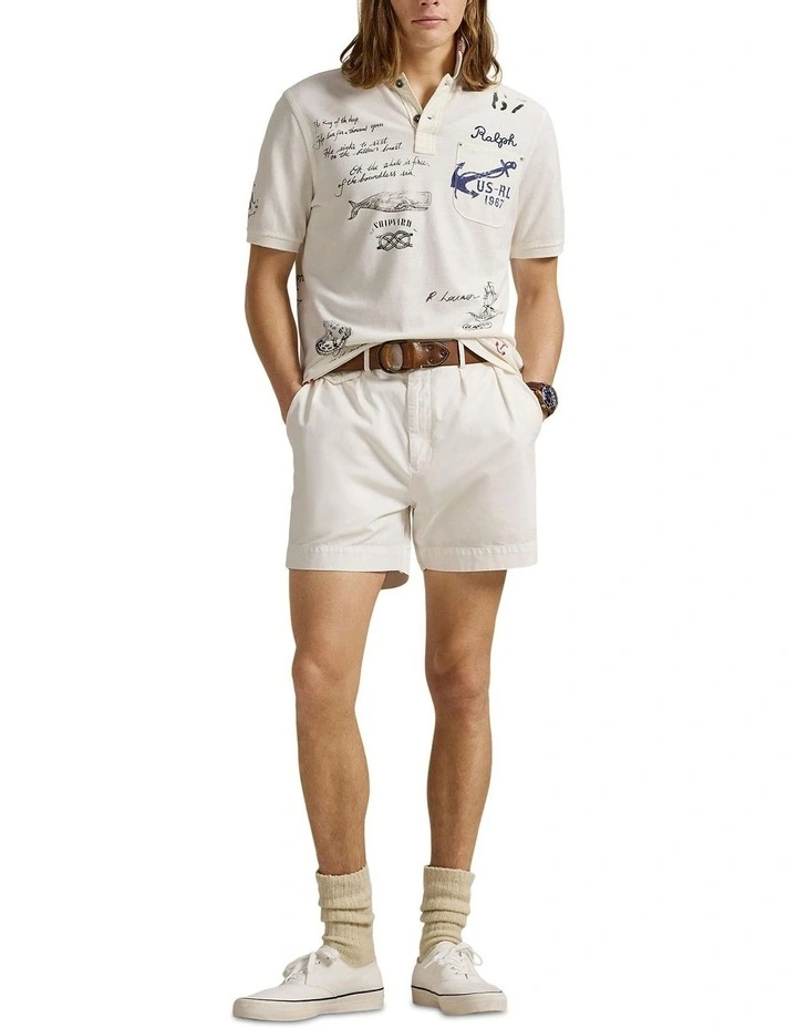 Classic Fit Polo Shirt in White image 3