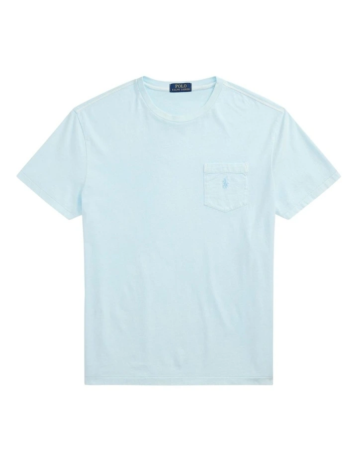 Classic Fit Mineral-Dyed Jersey T-shirt in Blue image 4
