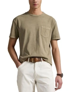 Classic Fit Mineral-Dyed Jersey T-shirt in Green
