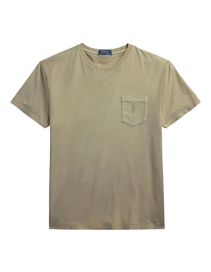 Classic Fit Mineral-Dyed Jersey T-shirt in Green image 4