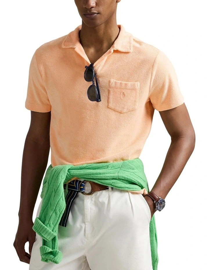 Mineral-Dyed Polo Shirt in Yellow image 1