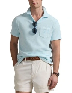 Mineral-Dyed Polo Shirt in Blue