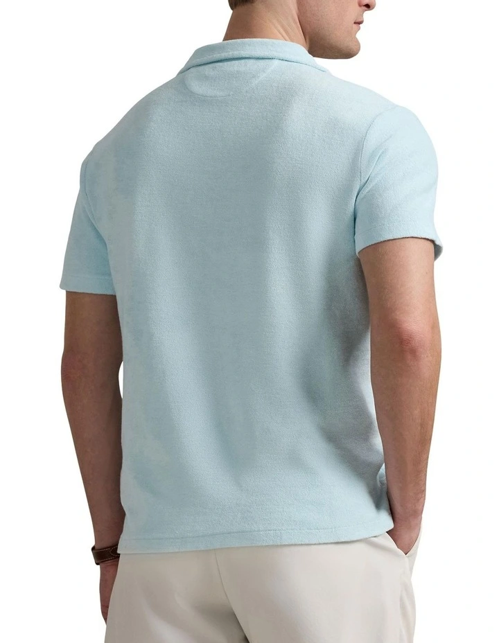 Mineral-Dyed Polo Shirt in Blue image 2