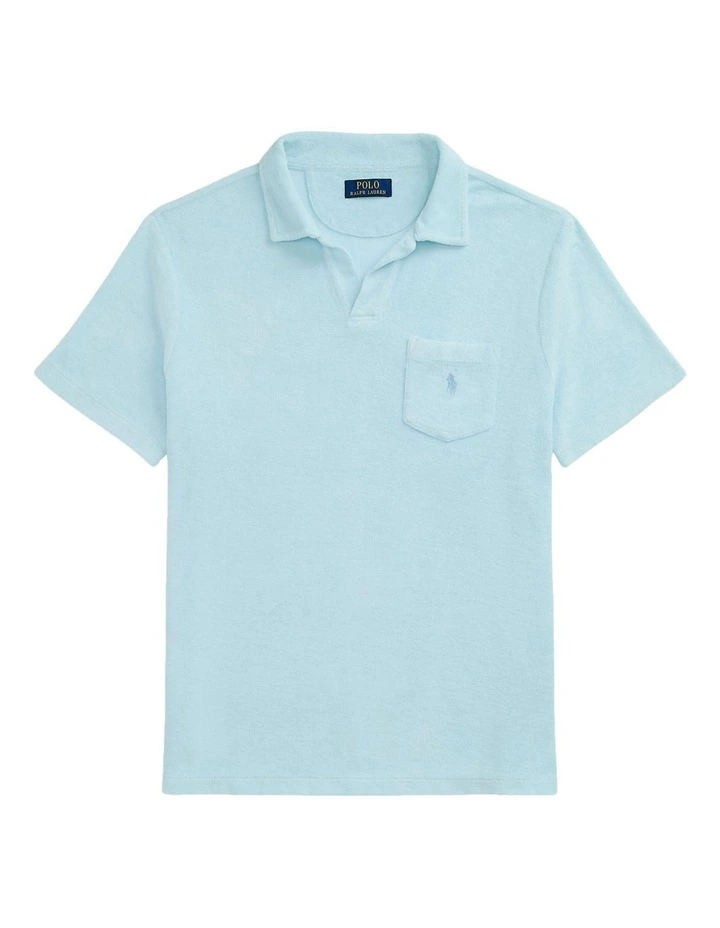 Mineral-Dyed Polo Shirt in Blue image 4