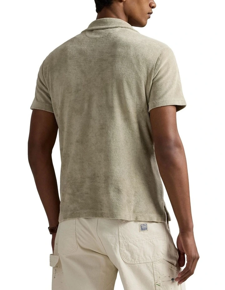 Mineral-Dyed Polo Shirt in Green image 2