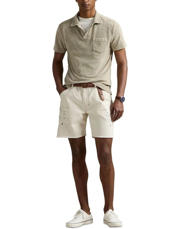 Mineral-Dyed Polo Shirt in Green image 3