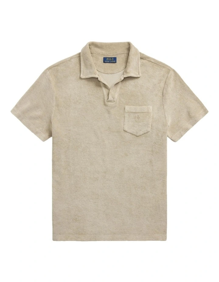 Mineral-Dyed Polo Shirt in Green image 4