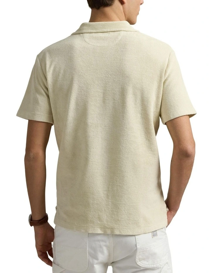 Mineral-Dyed Polo Shirt in Beige image 2