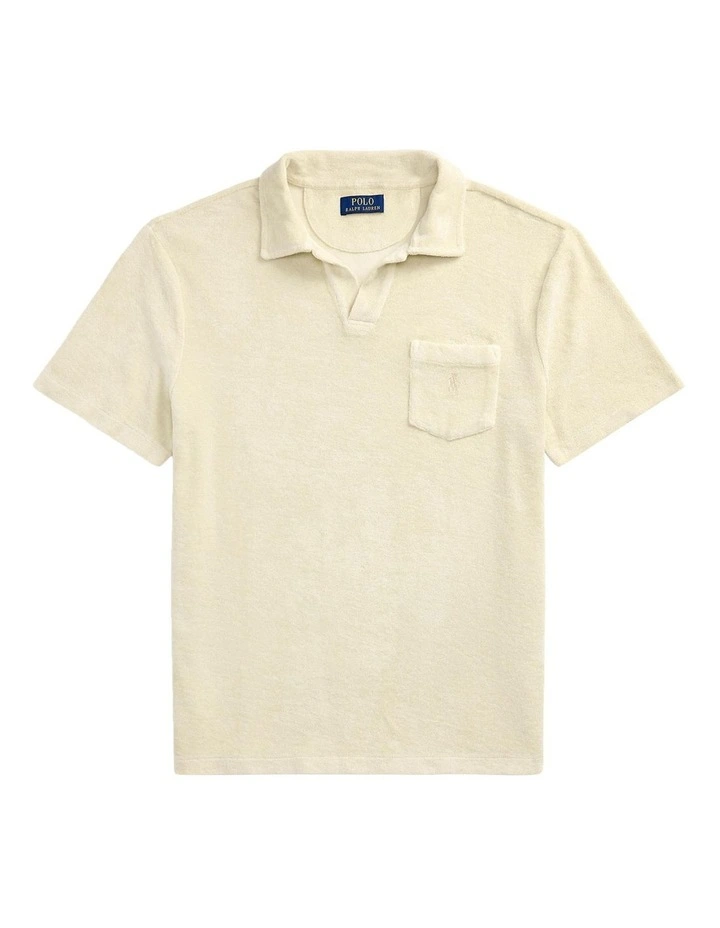 Mineral-Dyed Polo Shirt in Beige image 4