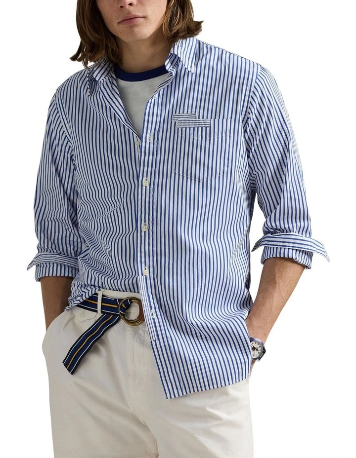 Classic Fit Poplin Shirt in Blue image 1