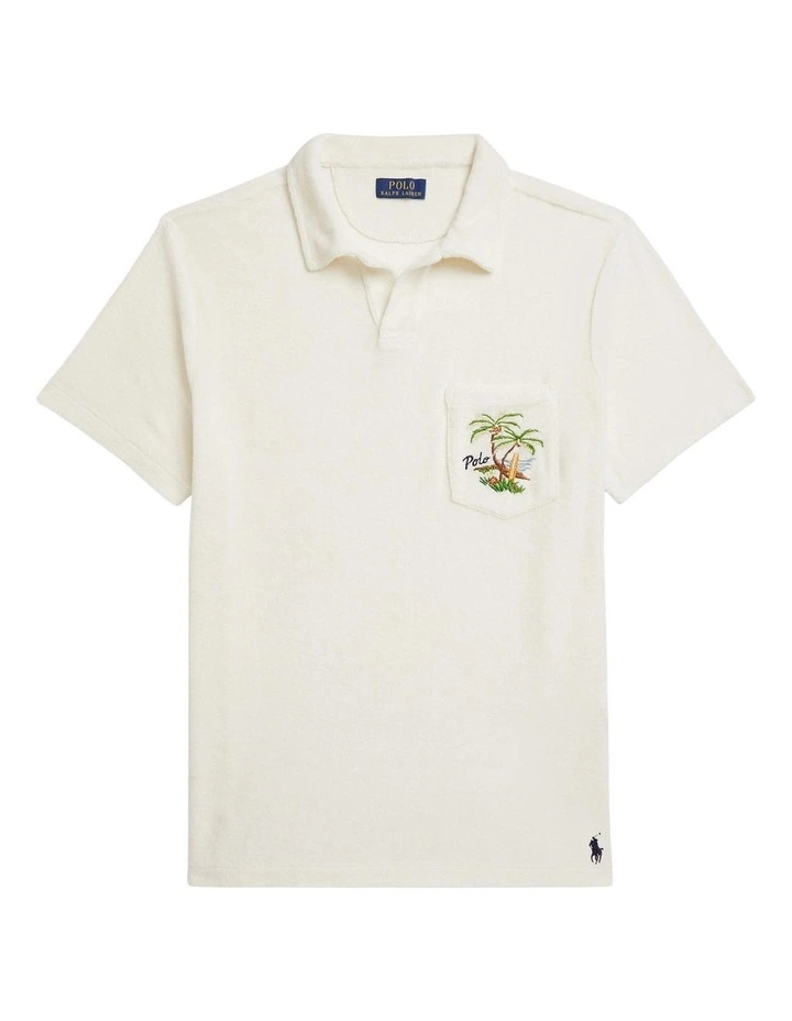 Custom Slim Embroidered Polo Shirt in White image 4