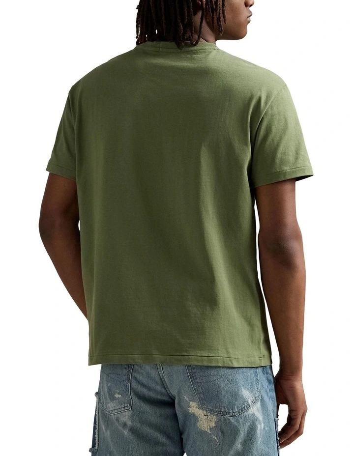 Classic Fit Embroidered Jersey T-shirt in Green image 2