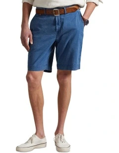 Classic Fit Seersucker Short 9-Inch in Blue