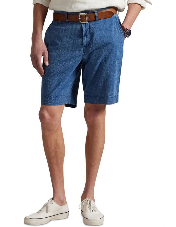 Classic Fit Seersucker Short 9-Inch in Blue image 1