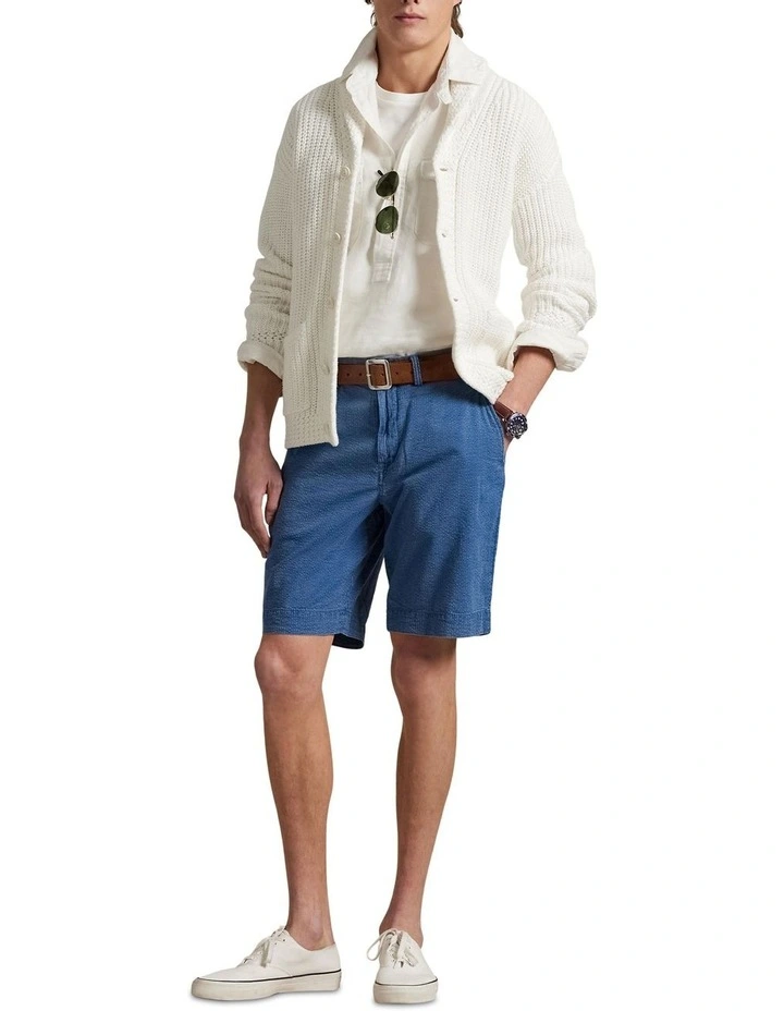 Classic Fit Seersucker Short 9-Inch in Blue image 3