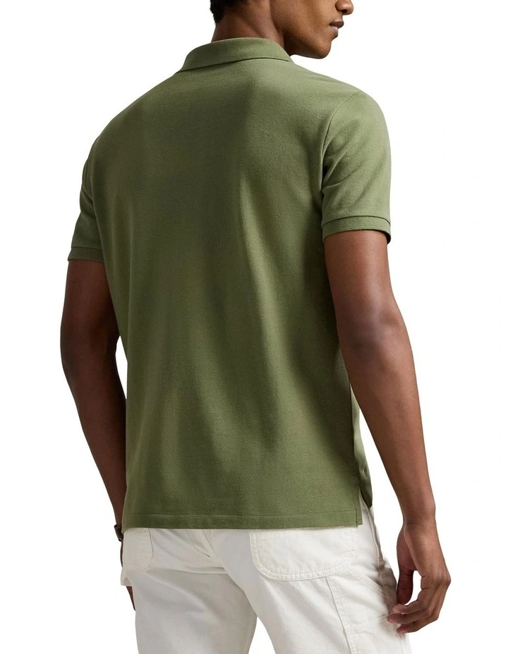 Custom Slim Polo Shirt in Green image 2