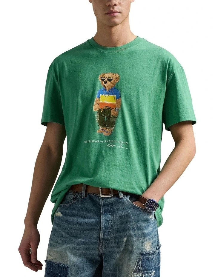 Classic Fit Polo Bear Jersey T-Shirt in Green image 1